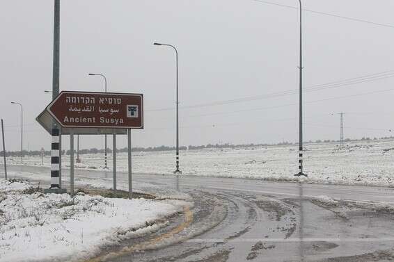 שלג בדרום הר חברון // צילום: מועצת הר חברון